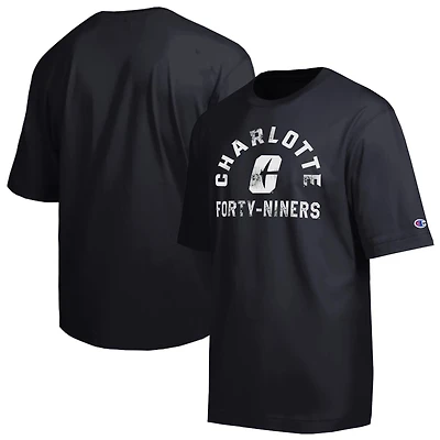 T-shirt noir vieilli Champion Charlotte 49ers pour homme
