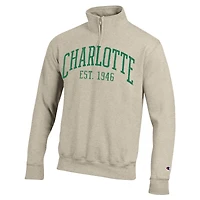 Men's Champion  Cream Charlotte 49ers Established Date Quarter-Zip Pullover