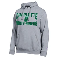 Sweat à capuche Champion gris chiné pour homme des Charlotte 49ers