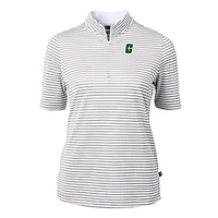 Polo recyclé à rayures DryTec Virtue Eco Pique pour femme, gris Cutter & Buck, Charlotte 49ers