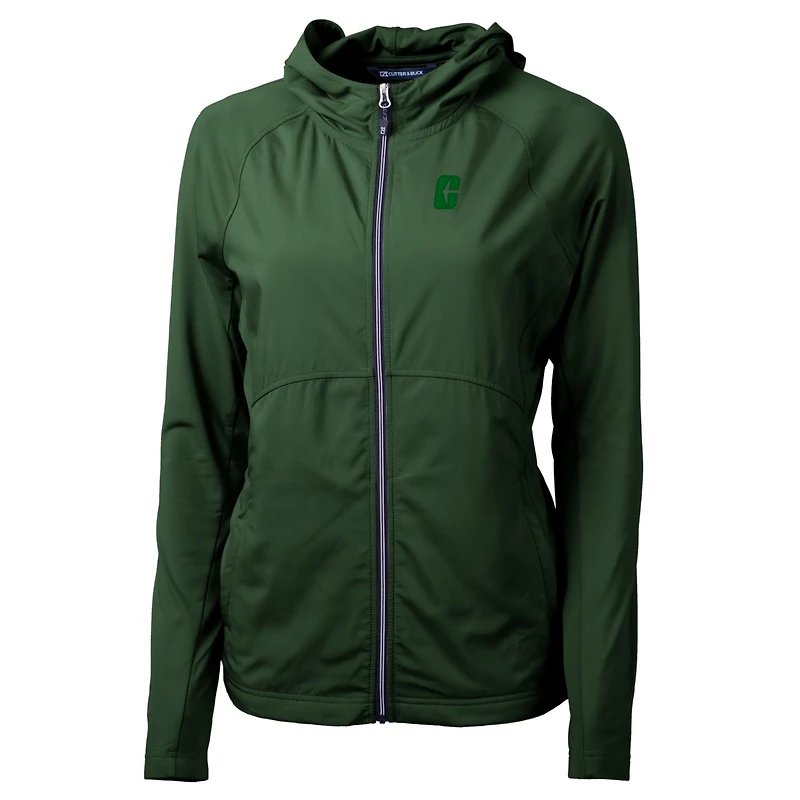 Sweat à capuche zippé en tricot écologique Adapt pour femme Cutter & Buck Green Charlotte 49ers