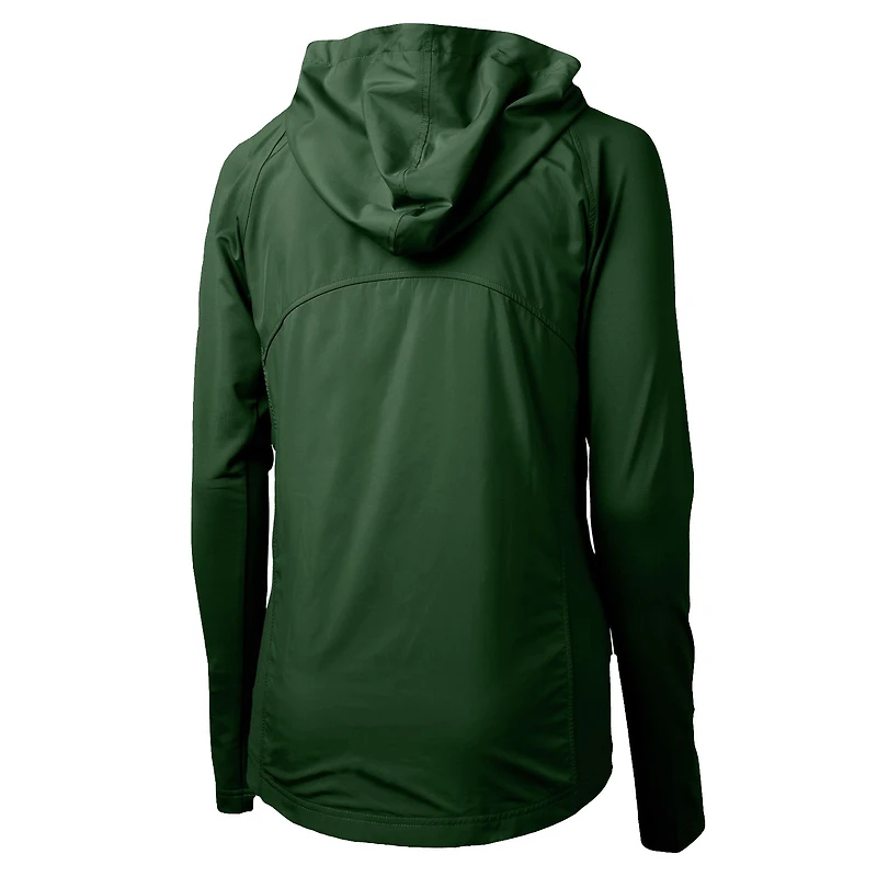 Women's Cutter & Buck Green Charlotte 49ers Adapt Eco Knit Full-Zip Hoodie
