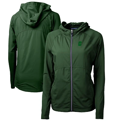 Sweat à capuche zippé en tricot écologique Adapt pour femme Cutter & Buck Green Charlotte 49ers