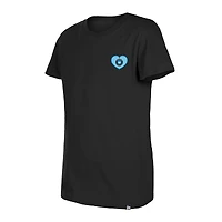 Girls Youth New Era Black Charlotte FC Bubble Heart T-Shirt