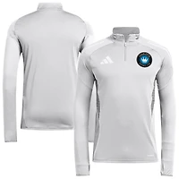 Haut d'entraînement à manches longues et quart de zip adidas Silver Charlotte FC 2025 AEROREADY pour homme