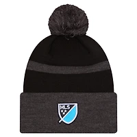 Men's New Era  Black Charlotte FC 2025 Kickoff Cuffed Knit Hat with Pom