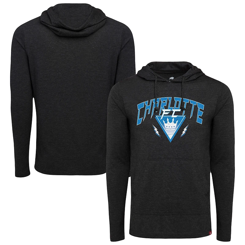 Men's Sportiqe  Black Charlotte FC Distressed Rowan Pullover Hoodie