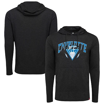Men's Sportiqe  Black Charlotte FC Distressed Rowan Pullover Hoodie
