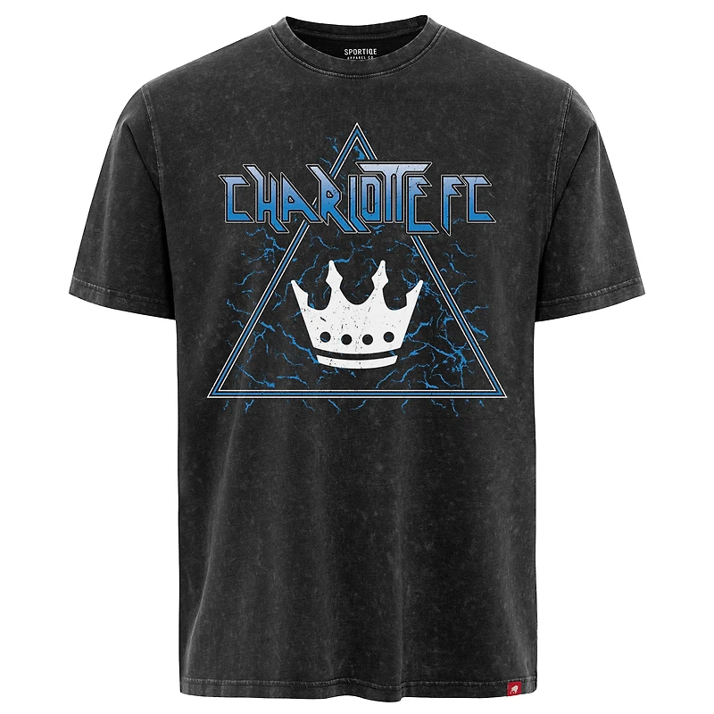 Men's Sportiqe Charcoal Charlotte FC Distressed Angus T-Shirt