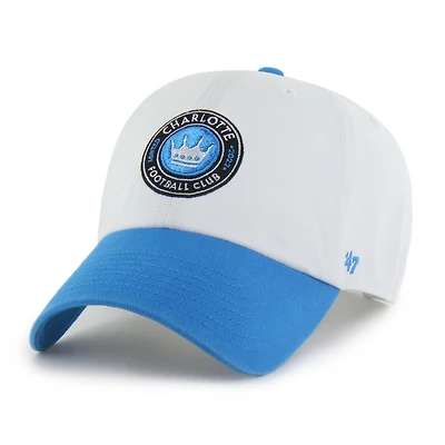Men's '47  White Charlotte FC Two-Tone Clean Up Adjustable Hat