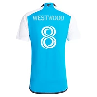 maillot de joueur adidas Ashley Westwood bleu Charlotte FC 2024 The Carolina pour homme : explorez la réplique du