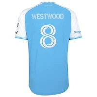 Maillot adidas Ashley Westwood bleu Charlotte FC 2026 Carolina pour homme : écusson authentique Crowns Up On-Field