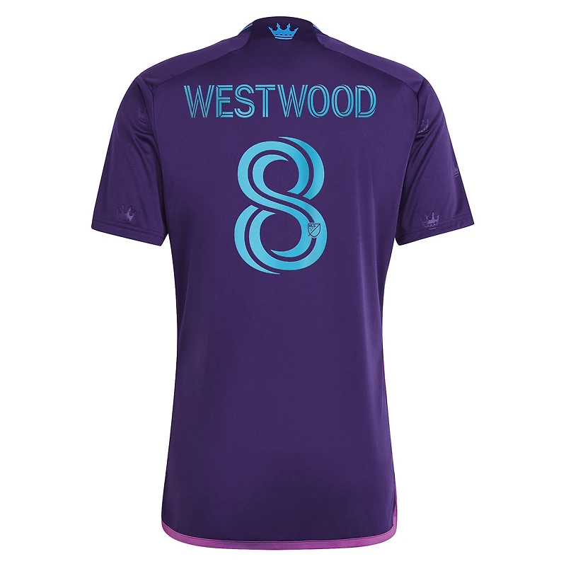 Men's adidas Ashley Westwood Purple Charlotte FC 2023 Crown Jewel Kit Replica Jersey