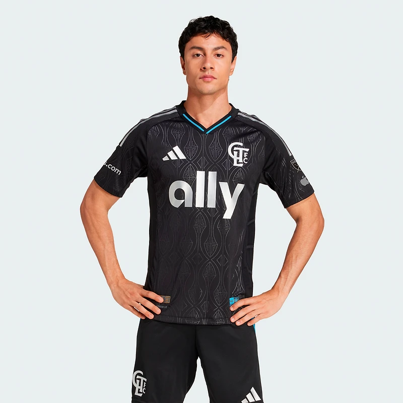 Men's adidas Black Charlotte FC 2025 Fortress Kit Authentic Jersey