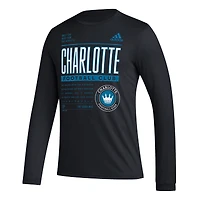 T-shirt AEROREADY à manches longues adidas Charlotte FC Club DNA pour homme, noir