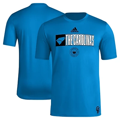 Men's adidas Blue Charlotte FC 2024 Jersey Hook AEROREADY T-Shirt