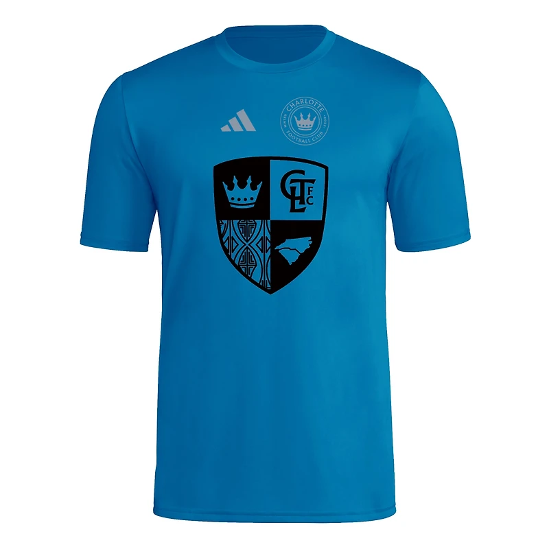 Men's adidas Blue Charlotte FC 2025 Jersey Hook AEROREADY T-Shirt