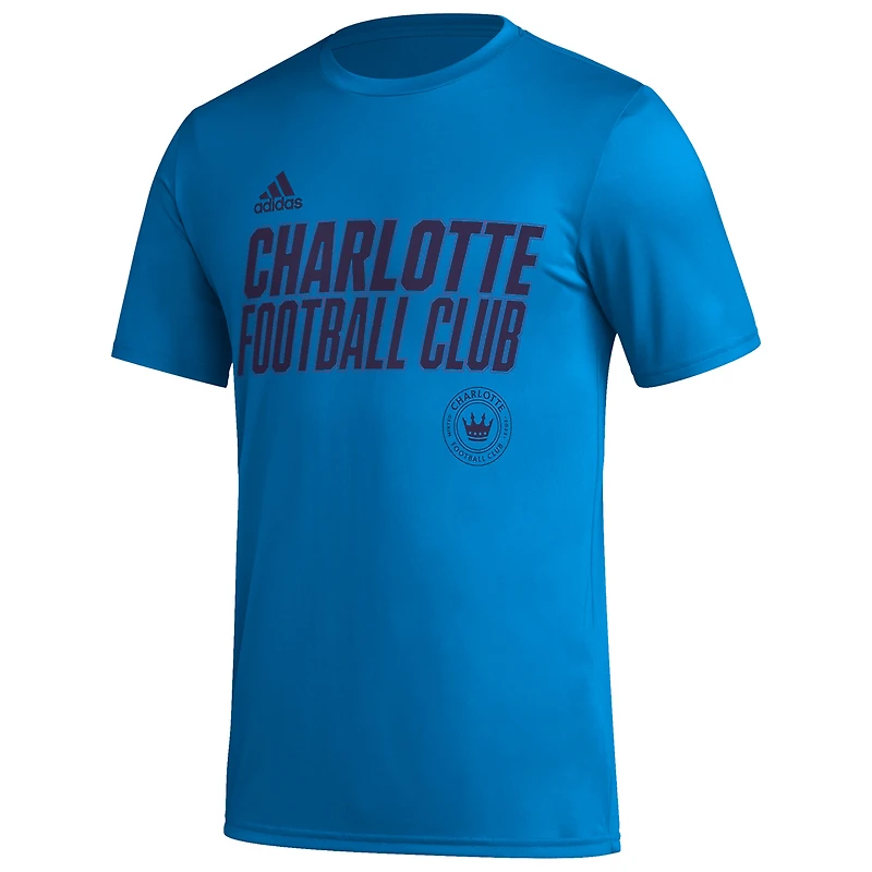 Men's adidas Blue Charlotte FC Team Jersey Hook AEROREADY T-Shirt