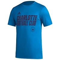 Men's adidas Blue Charlotte FC Team Jersey Hook AEROREADY T-Shirt