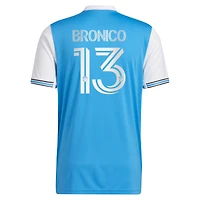 Men's adidas Brandt Bronico Blue Charlotte FC 2023 Newly Minted Replica Player Jersey