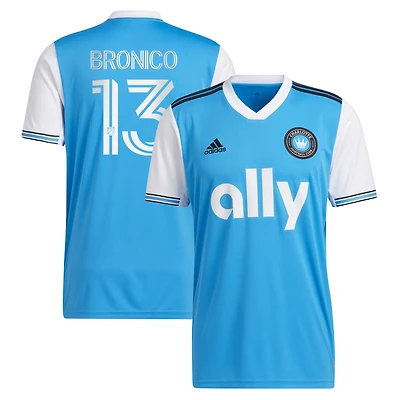 Men's adidas Brandt Bronico Blue Charlotte FC 2023 Newly Minted Replica Player Jersey