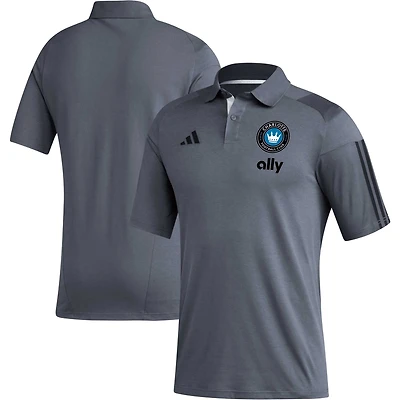 Men's adidas Gray Charlotte FC 2023 On-Field Training Polo