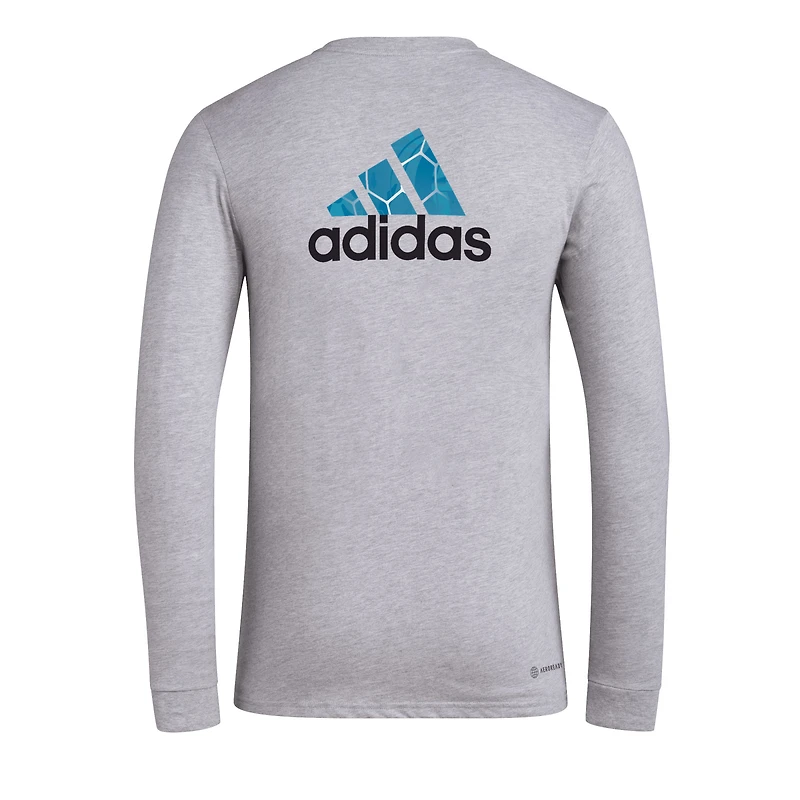 T-shirt à manches longues adidas Charlotte FC Local Pop AEROREADY gris chiné pour hommes
