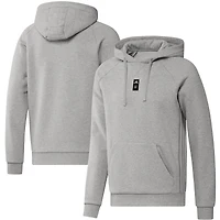 Sweat à capuche raglan de voyage adidas Charlotte FC Travel pour homme, gris chiné