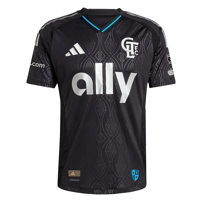Men's adidas Kerwin Vargas Black Charlotte FC 2025 Fortress Kit On-Field Authentic Jersey