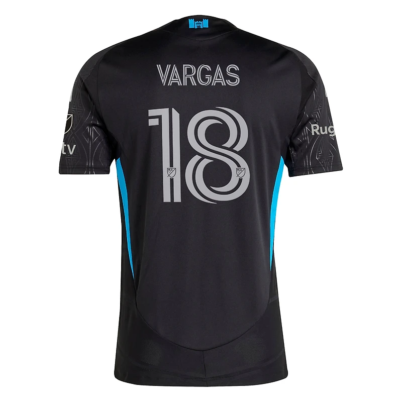 Maillot authentique adidas Kerwin Vargas noir Charlotte FC 2025 Fortress pour homme