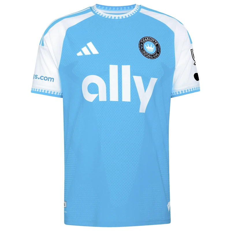 Men's adidas Kerwin Vargas Blue Charlotte FC 2026 Carolina Kit: Crowns Up On-Field Authentic Patch Jersey