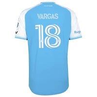 Men's adidas Kerwin Vargas Blue Charlotte FC 2026 Carolina Kit: Crowns Up On-Field Authentic Patch Jersey