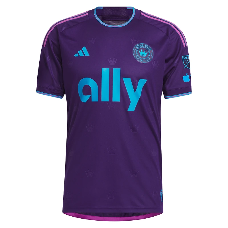 Men's adidas Kerwin Vargas Purple Charlotte FC 2023 Crown Jewel Kit Authentic Player Jersey