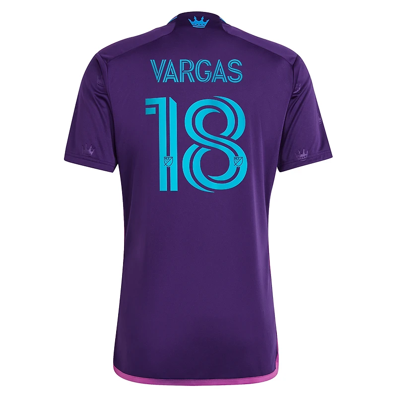 Men's adidas Kerwin Vargas Purple Charlotte FC 2023 Crown Jewel Kit Replica Player Jersey