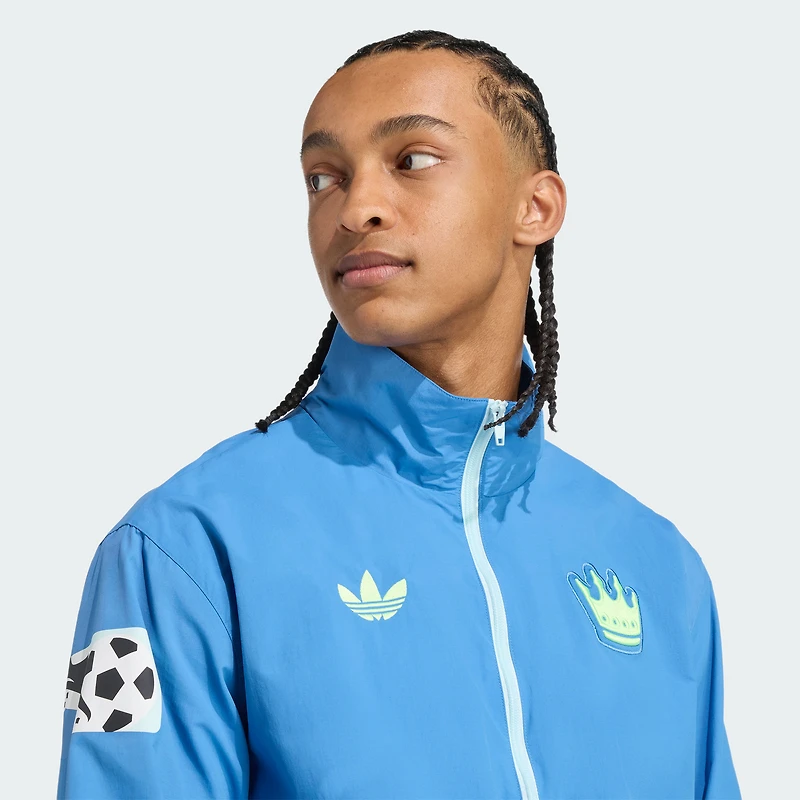 Veste zippée intégrale adidas Originals Charlotte FC 2025 Archive Collection Anthem pour homme, bleu