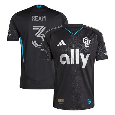 Men's adidas Tim Ream Black Charlotte FC 2025 Fortress Kit Authentic Player Jersey