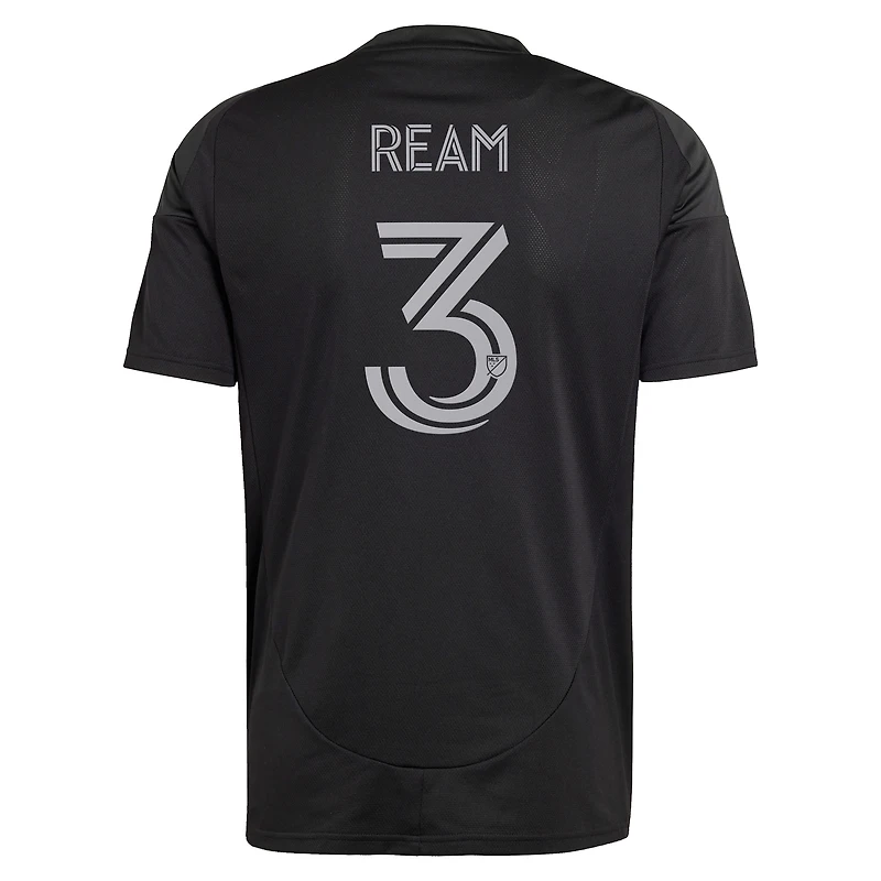 Men's adidas Tim Ream Black Charlotte FC 2025 Fortress Kit Replica Player Jersey