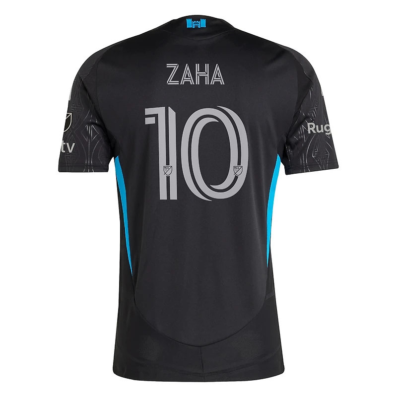 Maillot de joueur authentique adidas Wilfried Zaha Charlotte FC 2025 Fortress Kit noir pour homme