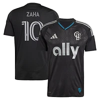Men's adidas Wilfried Zaha Black Charlotte FC 2025 Fortress Kit Replica Player Jersey