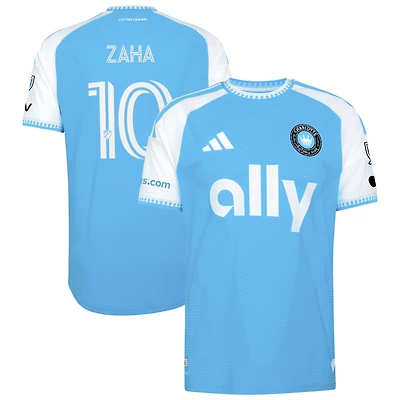 Men's adidas Wilfried Zaha Blue Charlotte FC 2026 Carolina Kit: Crowns Up On-Field Authentic Patch Jersey