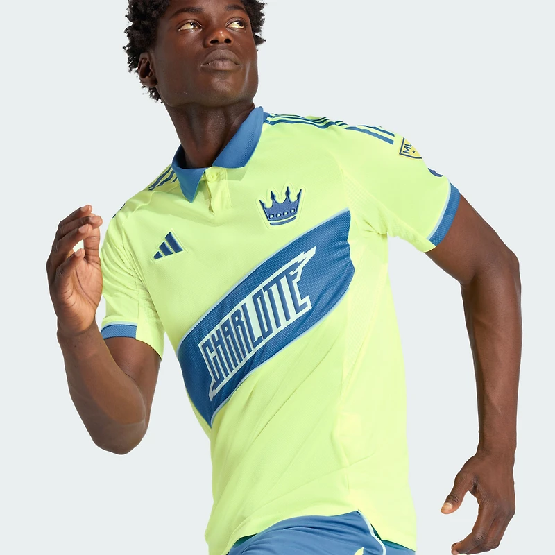 maillot authentique troisième adidas jaune Charlotte FC 2025 pour homme