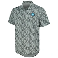 Men's Antigua Black Charlotte FC Resort Button-Up Shirt