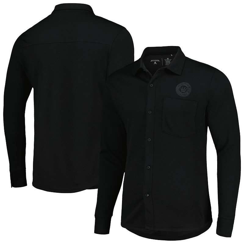 Veste boutonnée Antigua noire Charlotte FC Streamer Diamond pour homme