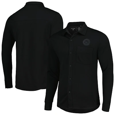 Veste boutonnée Antigua noire Charlotte FC Streamer Diamond pour homme