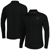 Veste boutonnée Antigua noire Charlotte FC Streamer Diamond pour homme