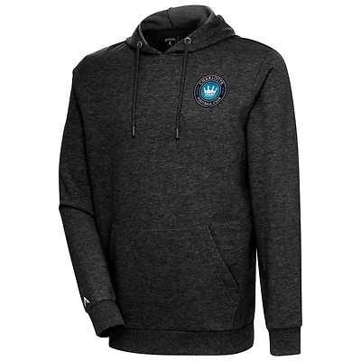 Sweat à capuche Antigua Heather Black Charlotte FC pour homme avec logo Action