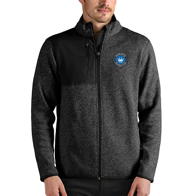 Veste zippée Fortune Charlotte FC noire chinée Antigua pour homme