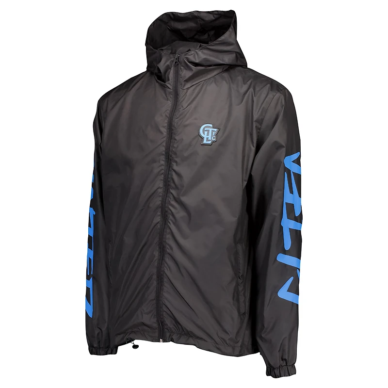 Men's Black Charlotte FC Graffiti Hoodie Full-Zip Windbreaker
