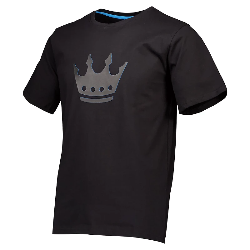T-shirt décontracté épais à plusieurs couches avec logo principal du Charlotte FC pour homme, noir