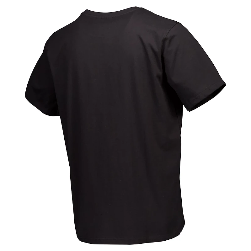 T-shirt décontracté épais à plusieurs couches avec logo principal du Charlotte FC pour homme, noir